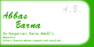 abbas barna business card
